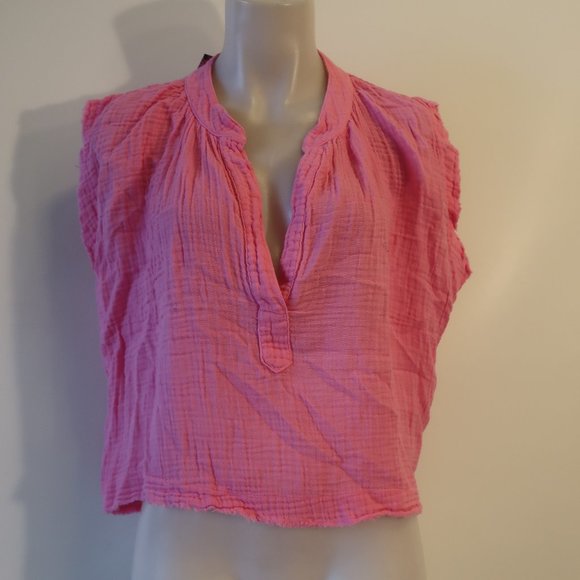 NWT Womens 9Seed Resort Pink Gauzy Top M/L * - Picture 2 of 6